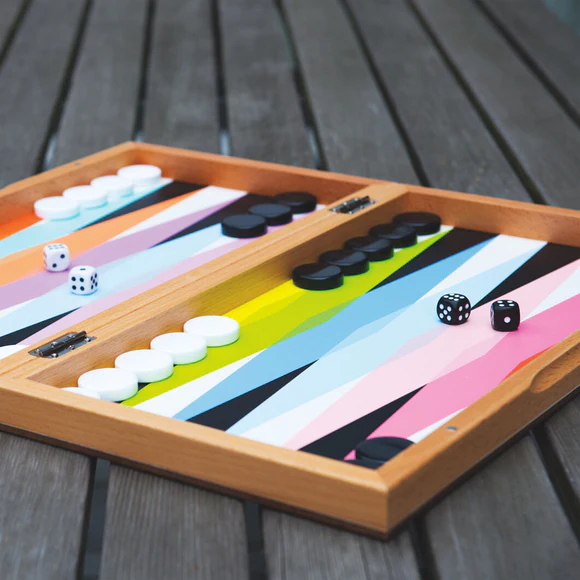 MoMA Colorful Color Play Backgammon Set