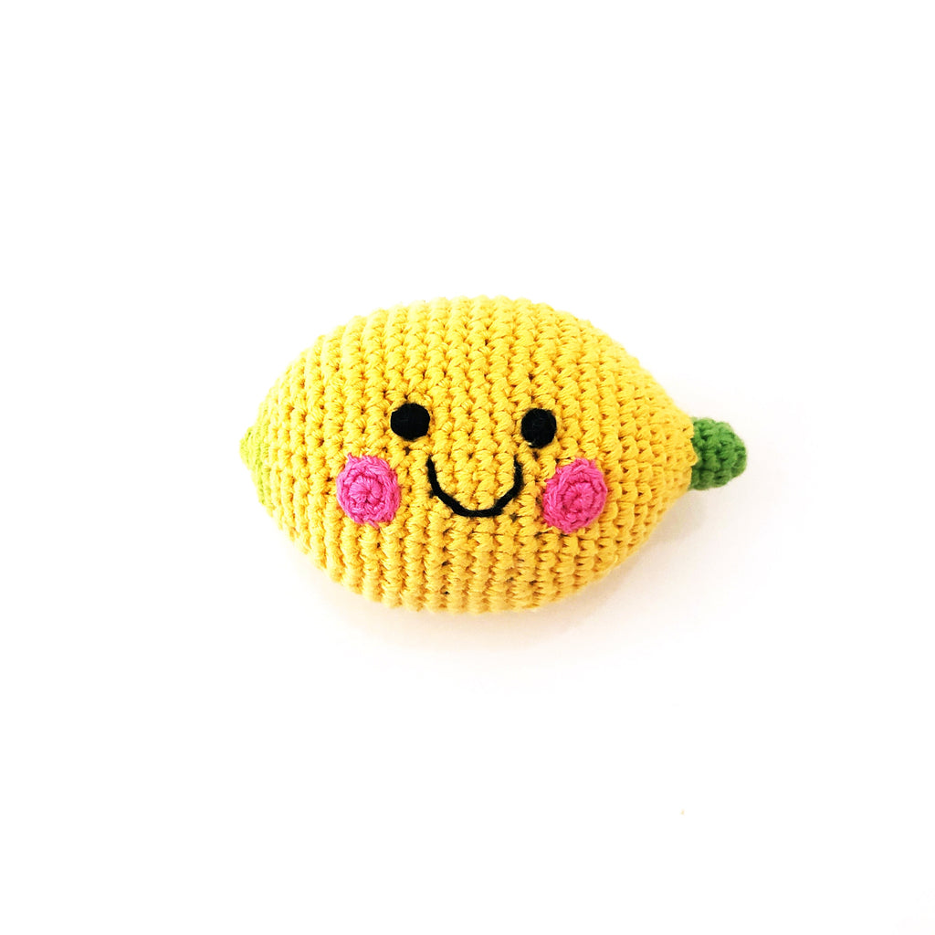 Pebble | Handmade Fruit Baby Rattle - Lemon
