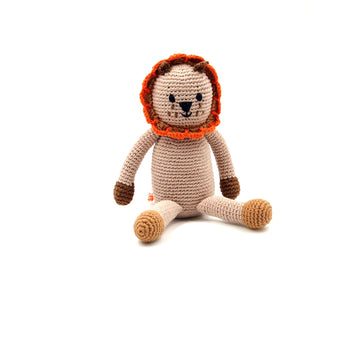Pebble | Handmade Soft Toy Baby Rattle - Lion