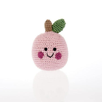 Pebble | Handmade Fruit Baby Rattle - Apple (Dusky Pink)