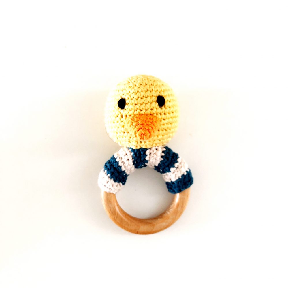 Pebble | Handmade Wooden Ring Duck Rattle