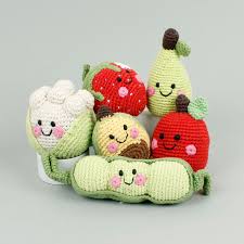Pebble | Handmade Fruit Baby Rattle - Strawberry