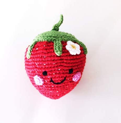 Pebble | Handmade Fruit Baby Rattle - Strawberry